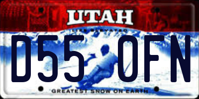 UT license plate D550FN