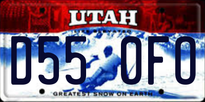 UT license plate D550FO