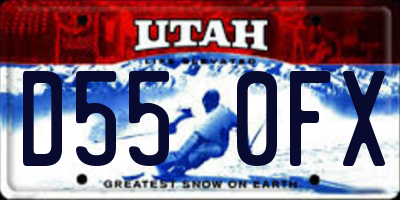 UT license plate D550FX