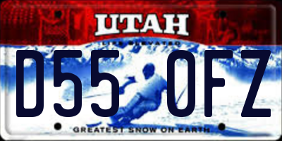 UT license plate D550FZ