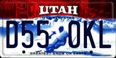 UT license plate D550KL