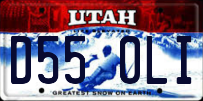 UT license plate D550LI