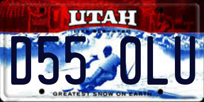 UT license plate D550LU