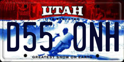 UT license plate D550NH