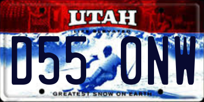 UT license plate D550NW