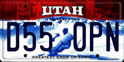 UT license plate D550PN