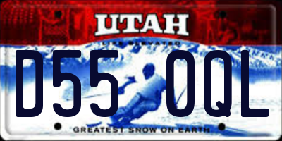 UT license plate D550QL