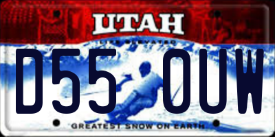 UT license plate D550UW