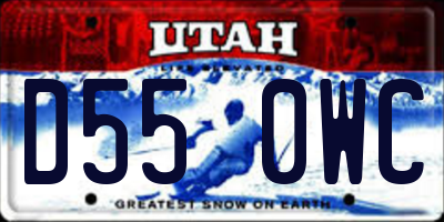UT license plate D550WC