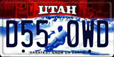 UT license plate D550WD