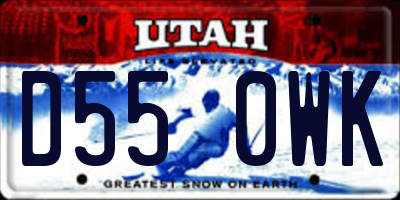 UT license plate D550WK