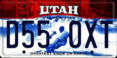 UT license plate D550XT