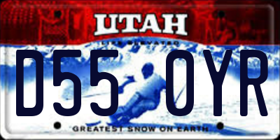 UT license plate D550YR