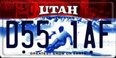 UT license plate D551AF