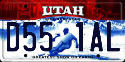 UT license plate D551AL