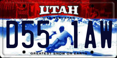 UT license plate D551AW