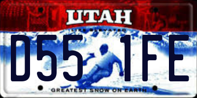 UT license plate D551FE