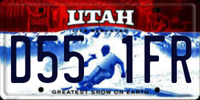 UT license plate D551FR