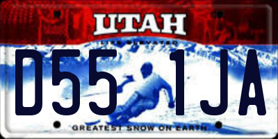UT license plate D551JA