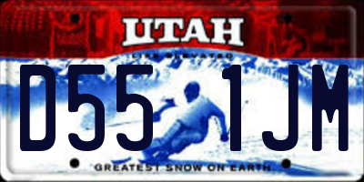 UT license plate D551JM