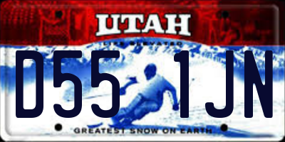 UT license plate D551JN