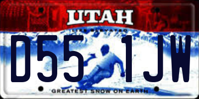 UT license plate D551JW