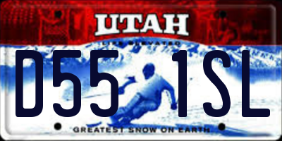 UT license plate D551SL