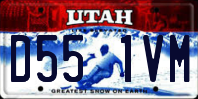 UT license plate D551VM