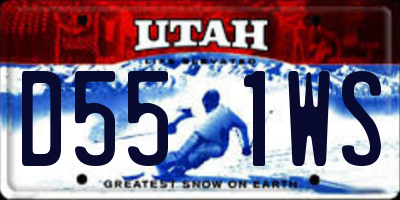 UT license plate D551WS