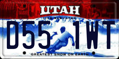 UT license plate D551WT