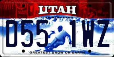 UT license plate D551WZ