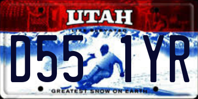 UT license plate D551YR