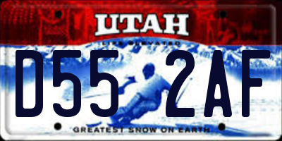 UT license plate D552AF