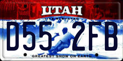 UT license plate D552FB