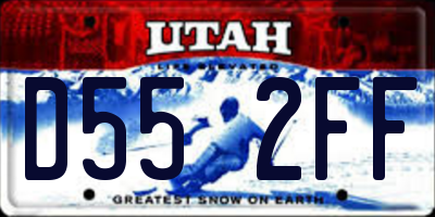 UT license plate D552FF