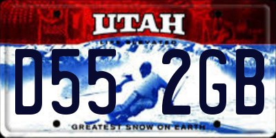 UT license plate D552GB