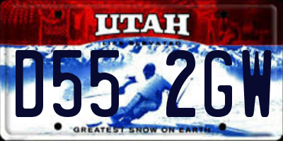 UT license plate D552GW