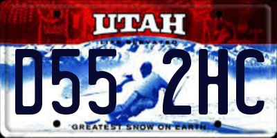 UT license plate D552HC