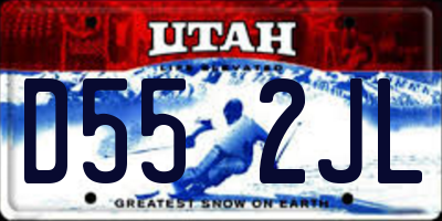 UT license plate D552JL