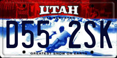 UT license plate D552SK