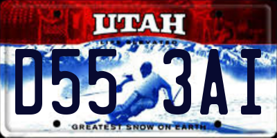 UT license plate D553AI
