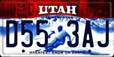 UT license plate D553AJ