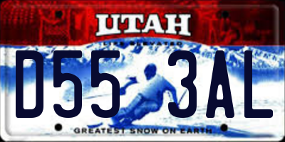 UT license plate D553AL
