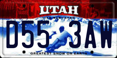 UT license plate D553AW