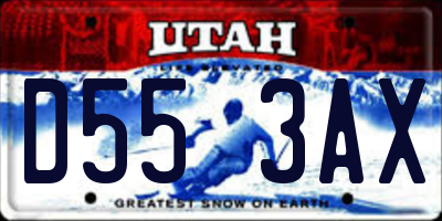 UT license plate D553AX