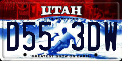 UT license plate D553DW
