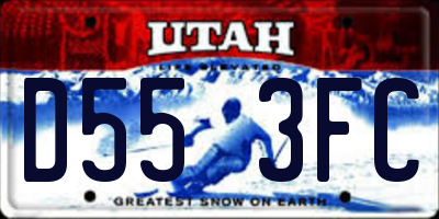 UT license plate D553FC