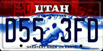 UT license plate D553FD