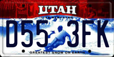 UT license plate D553FK