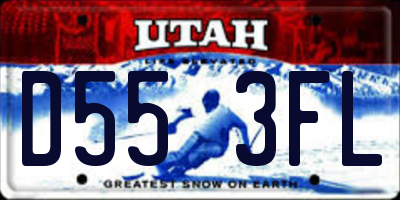 UT license plate D553FL